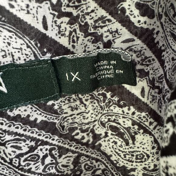 Lauren Ralph Lauren Paisley Cotton Silk Blend Button Front Long Sleeve 1X - Picture 3 of 9